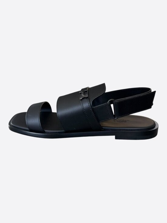 Hermes Black Leather Giacomo Sandals main image 6
